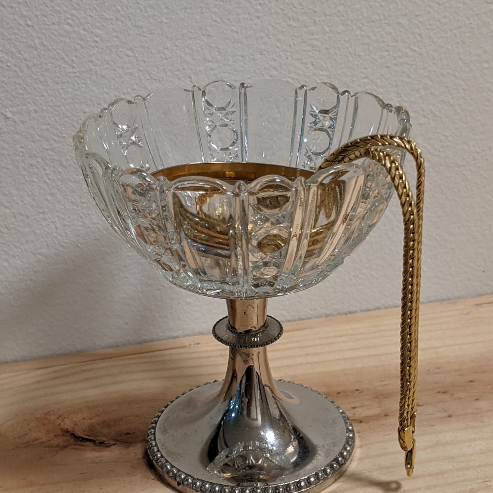 Elegant Glass and Metal Candle Holder